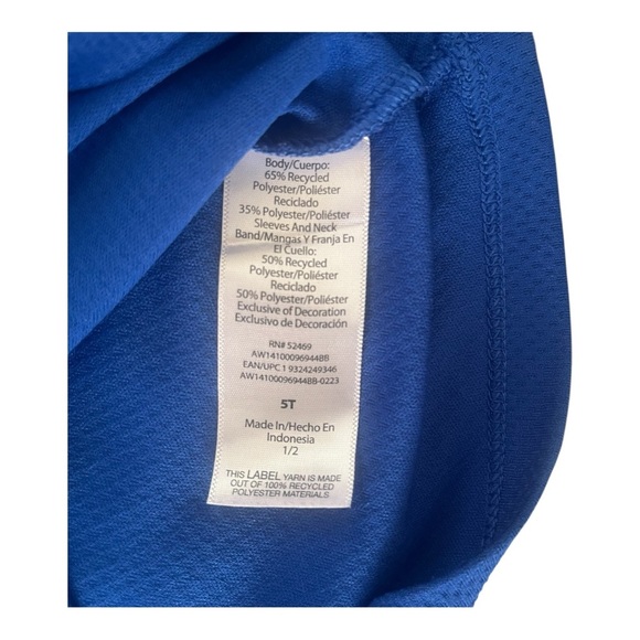 Athletic DriWorks casual blue graphic T-Shirt 5T patterned short sleeves - Picture 7 of 11